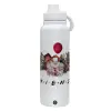 1L Stainless Steel Thermal Bottle with Phone Holder & Double Wall Insulation