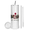 Tumbler stainless steel 600ml, with metal straw & cleaning brush