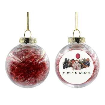 Halloween Friends, Transparent Christmas tree ball ornament with red filling 8cm