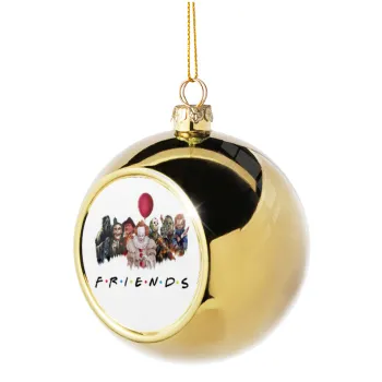 Halloween Friends, Golden Christmas tree ball ornament 8cm
