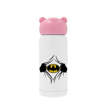 Hero batman, Ροζ ανοξείδωτο παγούρι θερμό (Stainless steel), 320ml