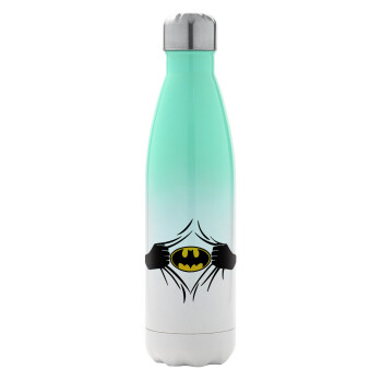 Hero batman, Μεταλλικό παγούρι θερμός Πράσινο/Λευκό (Stainless steel), διπλού τοιχώματος, 500ml