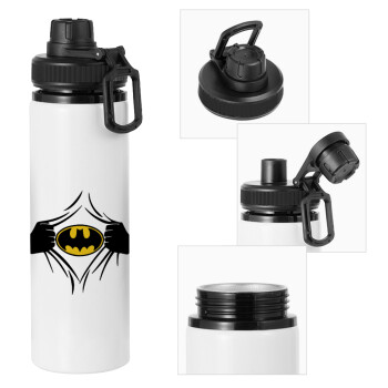 Hero batman, Μεταλλικό παγούρι νερού με καπάκι ασφαλείας, αλουμινίου 850ml