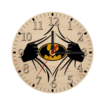 Hero batman, Ρολόι τοίχου ξύλινο plywood (20cm)