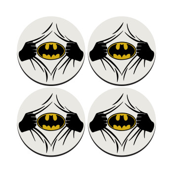 Hero batman, SET of 4 round wooden coasters (9cm)