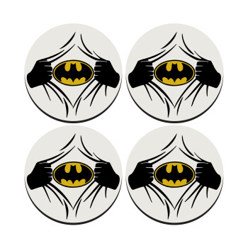 Hero batman, SET of 4 round wooden coasters (9cm)