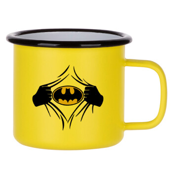 Hero batman, Κούπα Μεταλλική εμαγιέ ΜΑΤ Κίτρινη 360ml