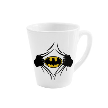 Hero batman, Κούπα κωνική Latte Λευκή, κεραμική, 300ml