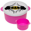 Hero batman, ΡΟΖ παιδικό δοχείο φαγητού (lunchbox) πλαστικό (BPA-FREE) Lunch Βox M16 x Π16 x Υ8cm