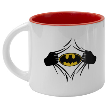 Hero batman, Κούπα κεραμική 400ml Λευκή/Κόκκινη