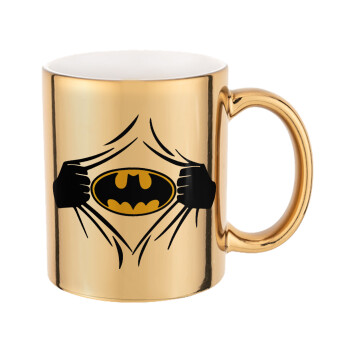 Hero batman, Κούπα χρυσή καθρέπτης, 330ml