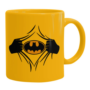 Hero batman, Κούπα, κεραμική κίτρινη, 330ml (1 τεμάχιο)