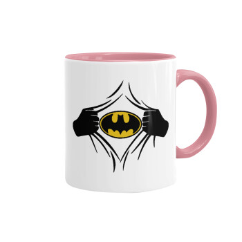 Hero batman, Mug colored pink, ceramic, 330ml
