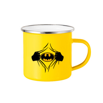 Hero batman, Κούπα Μεταλλική εμαγιέ Κίτρινη 360ml