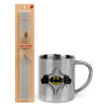 Easter Set, metallic thermal cup (300ml) & Easter aromatic flat candle (30cm) (GRAY)