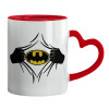 Mug heart red handle, ceramic, 330ml