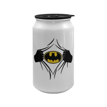Hero batman, Κούπα ταξιδιού μεταλλική με καπάκι (tin-can) 500ml