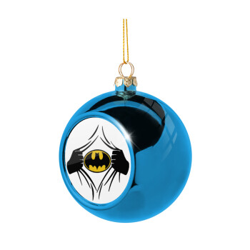 Hero batman, Blue Christmas tree ball ornament 8cm
