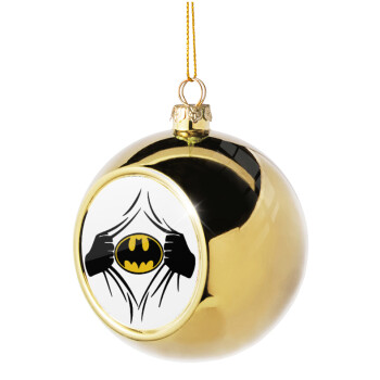 Hero batman, Χριστουγεννιάτικη μπάλα δένδρου Χρυσή 8cm