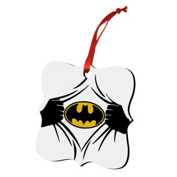 Hero batman, Χριστουγεννιάτικο στολίδι polygon ξύλινο 7.5cm