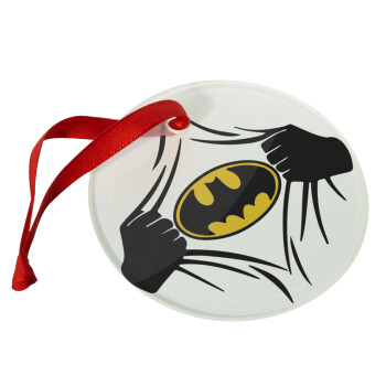 Hero batman, Χριστουγεννιάτικο στολίδι γυάλινο 9cm