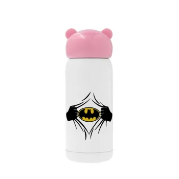 Hero batman, Ροζ ανοξείδωτο παγούρι θερμό (Stainless steel), 320ml