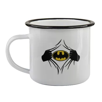 Hero batman, Κούπα εμαγιέ με μαύρο χείλος 360ml