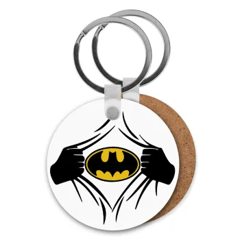 Hero batman, Μπρελόκ Ξύλινο στρογγυλό MDF Φ5cm
