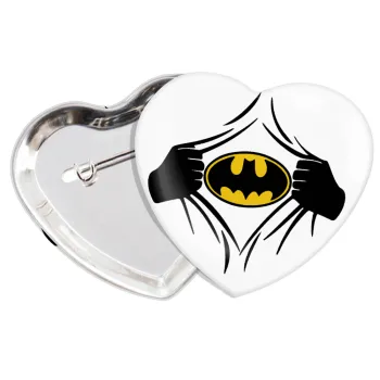 Hero batman, Κονκάρδα παραμάνα καρδιά (57x52mm)