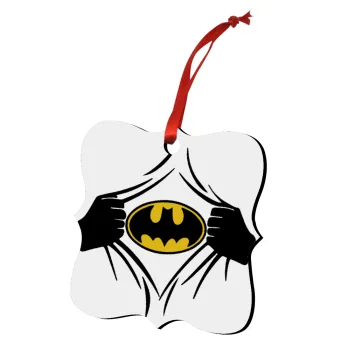 Hero batman, Στολίδι Χριστουγεννιάτικο στολίδι polygon ξύλινο 7.5cm