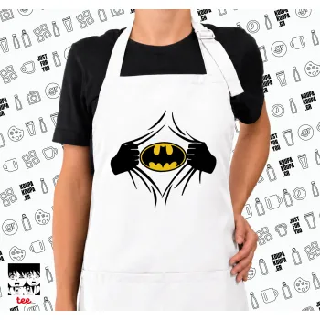 Hero batman, Ποδιά μακριά Σεφ ολόσωμη με τσέπες white (ΕΝΗΛΙΚΩΝ)