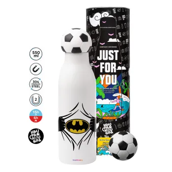 Hero batman, Soccer Metal mug thermos, double wall, 550ml