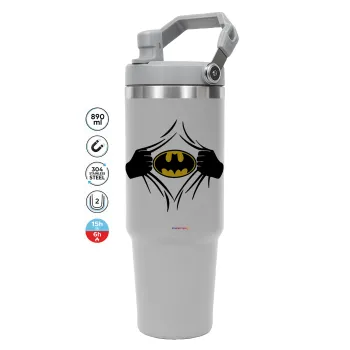 Hero batman, GREY color, 890ml (30oz) stainless Steel Tumbler with Handle