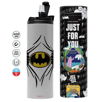 Hero batman, Tumbler stainless steel GREY 600ml
