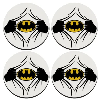 Hero batman, ΣΕΤ 4 Σουβέρ ξύλινα στρογγυλά (9cm)