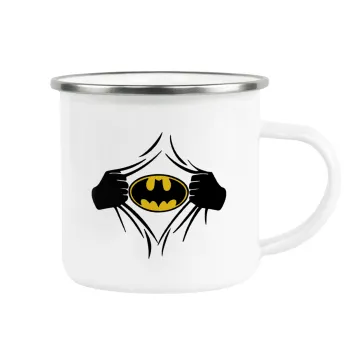 Hero batman, Metallic enamel cup white 360ml