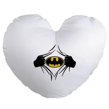 Hero batman, Μαξιλάρι καναπέ καρδιά 40x40cm περιέχεται το  γέμισμα