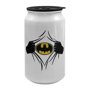 Hero batman, Κούπα ταξιδιού μεταλλική με καπάκι (tin-can) 500ml