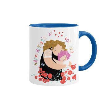 Cute mother, Happy mothers day, Mug colored blue, ceramic, 330ml
