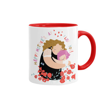 Cute mother, Happy mothers day, Mug colored red, ceramic, 330ml