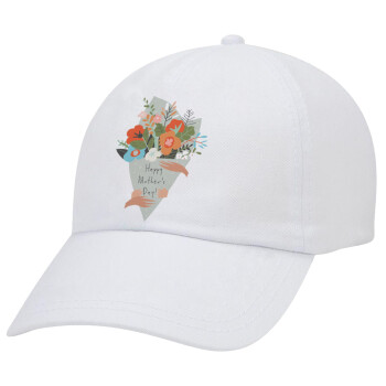 Bouquet of flowers, happy mothers day, Καπέλο ενηλίκων Jockey Λευκό (snapback, 5-φύλλο, unisex)