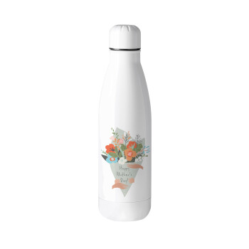 Bouquet of flowers, happy mothers day, Metal mug thermos (Stainless steel), 500ml