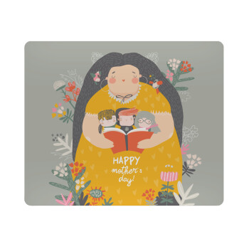 Cute mother reading book, happy mothers day, Mousepad rect 23x19cm