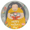Cute mother reading book, happy mothers day, Mousepad Στρογγυλό 20cm