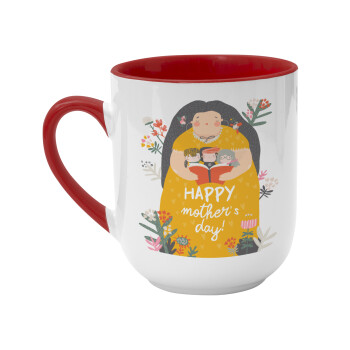 Cute mother reading book, happy mothers day, Κούπα κεραμική tapered 260ml