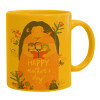 Ceramic coffee mug yellow, 330ml