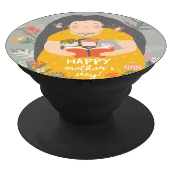 Cute mother reading book, happy mothers day, Phone Holders Stand  Μαύρο Βάση Στήριξης Κινητού στο Χέρι