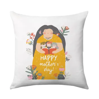 Cute mother reading book, happy mothers day, Sofa cushion 40x40cm includes filling