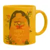 Ceramic coffee mug yellow, 330ml