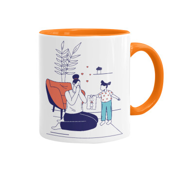Mothers Day, Flat, Mug colored orange, ceramic, 330ml